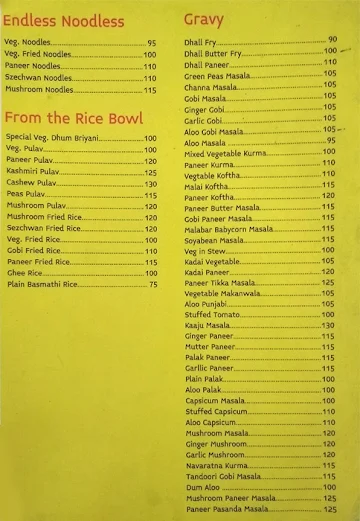 Shri Balaajee Bhavan menu 