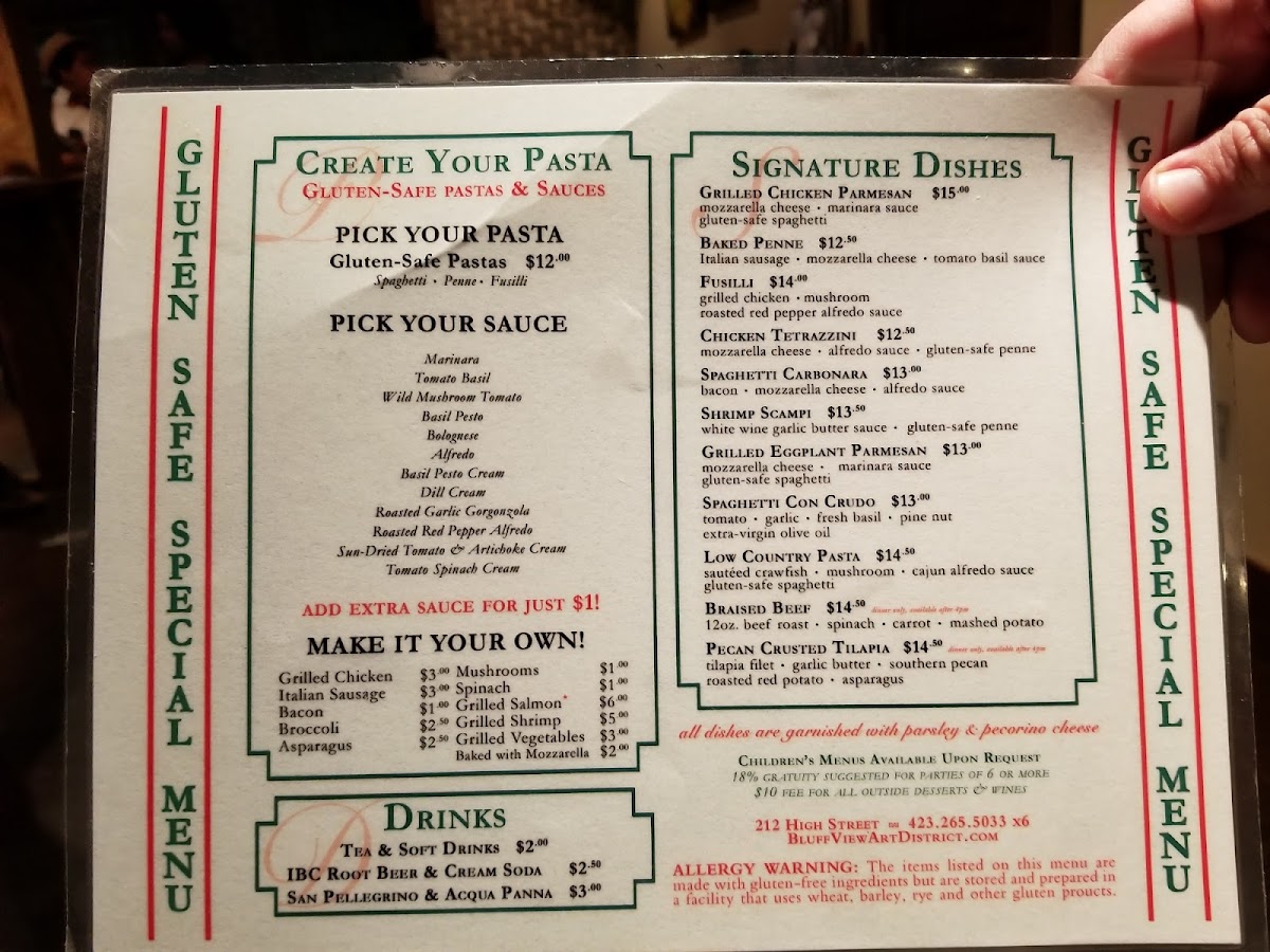 Menu is front and back. A great selection to choose from!