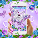 アプリのダウンロード Purple Rose Diamond Butterfly Theme をインストールする 最新 APK ダウンローダ