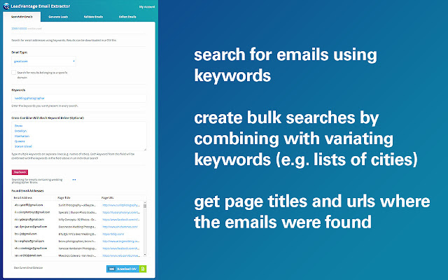 LeadVantage - Find, validate & collect emails chrome extension