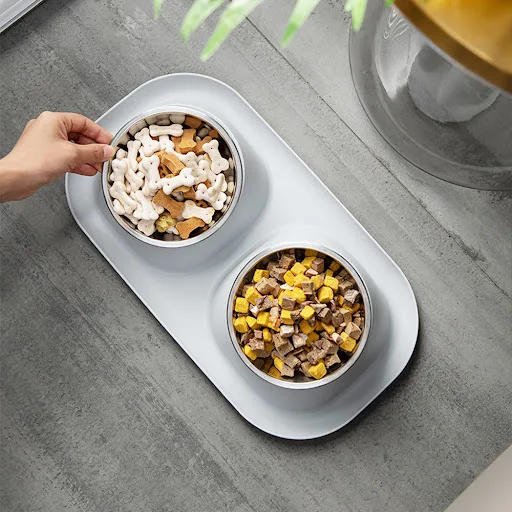 Pet Bowl Feeder Anti Slip Dual Cat Bowl Pet Water Food Feeding Dog Bowl Tilt Bracket Feeding Bowl Kitten And Dog Supplie