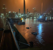 Sapref oil refinery, south of Durban, has been flooded.