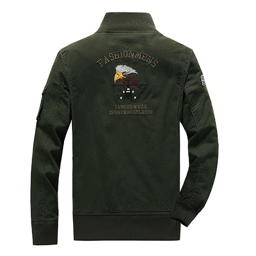 Title 3, Mens Army Fan Jacket, Cotton Wash, Stand Colla...