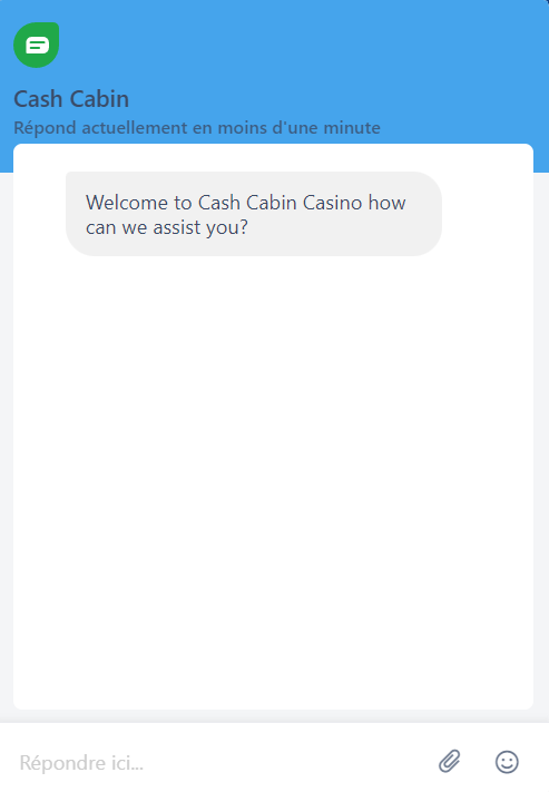 Chat support client Cash Cabin Casino