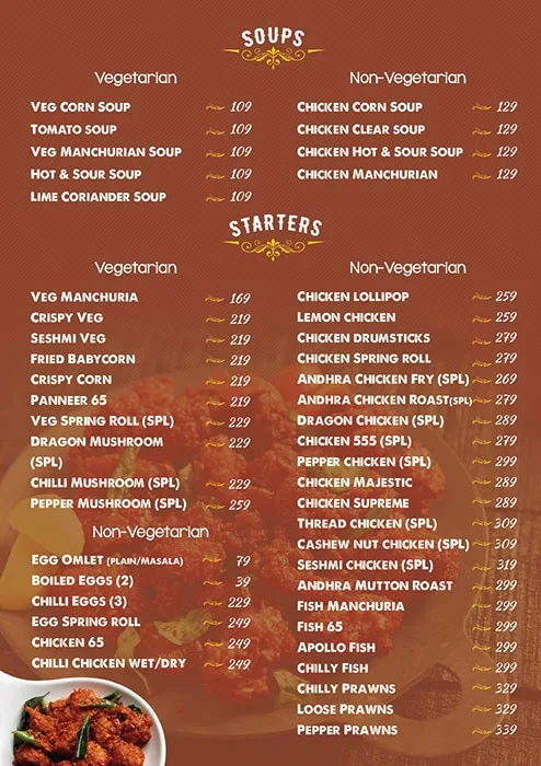 Biryanis & More menu 