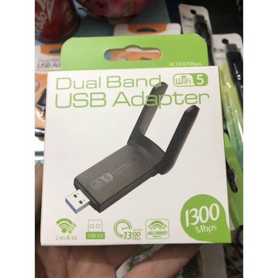 Usb Thu Wifi Không Dây 2 Râu Chuẩn Ac 1300Mbps 3.0 Thu Sóng 5G