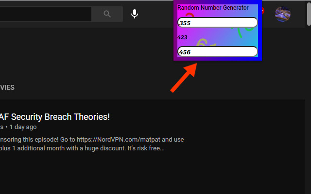 Random Number Generator chrome extension
