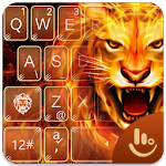 Cover Image of Tải xuống Fire Red Roar Lion Keyboard Theme 6.6.5.2019 APK