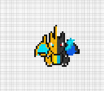 Mega Dracaufeu Pixel Art