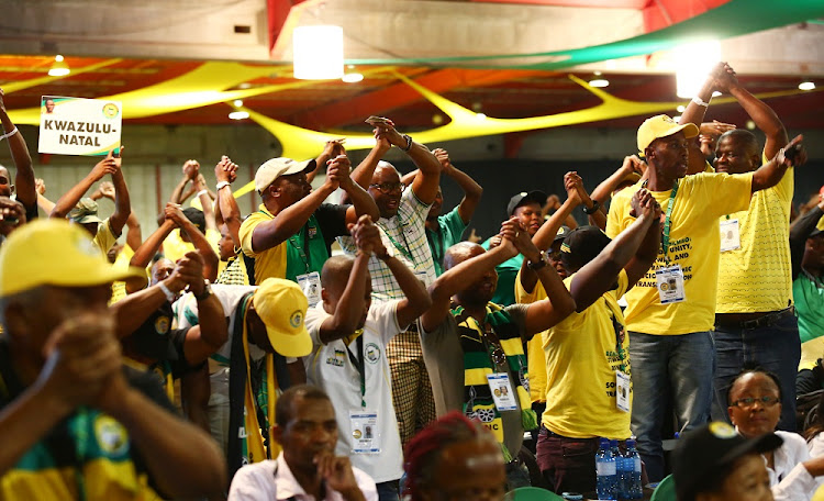 Delegates sing at the 54th ANC National Elective Conference held at Nasrec.