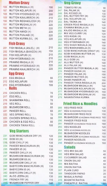 Chicken County, K.G Circle menu 