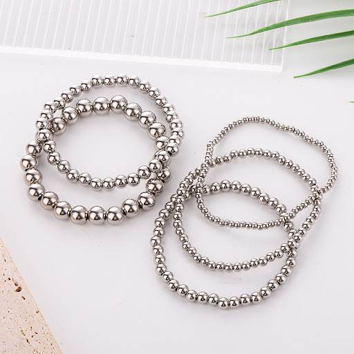 Title 2, Fashion Stainless Steel Bead Bracelet, a stylis...