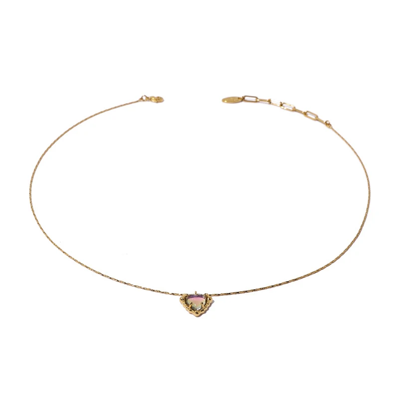 Streamer Hartvormige Kristallen Glazen Hanger Ketting voor Vrouwen, een elegante en schitterende accessoire. Perfect cadeau.