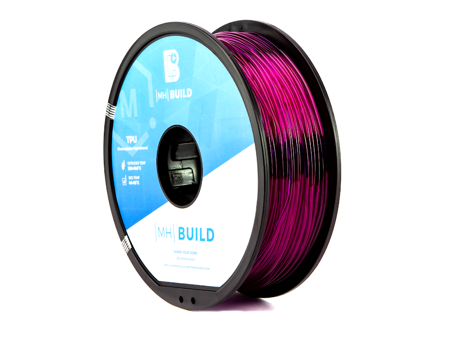 Translucent Purple MH Build Series TPU Flexible Filament - 1.75mm (1kg)