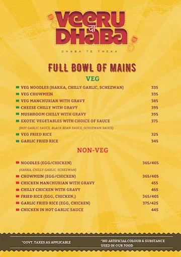 Garam Dharam menu 