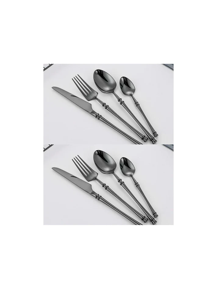 Conjunto de Talheres Xiaoman de Aço Inoxidável para Bife, Faca Garfo Colher, Estilo Ocidental, Elegância e Durabilidade para sua Mesa
