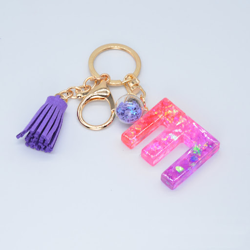 Title 4, Resin Purple Epoxy English Keychain. A stylish ...