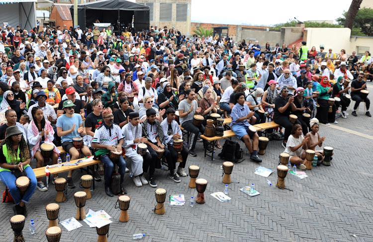 Human rights activists were out in numbers to beat 1,000 drums for a free Palestine at Constitutional Hill in Johannesburg.