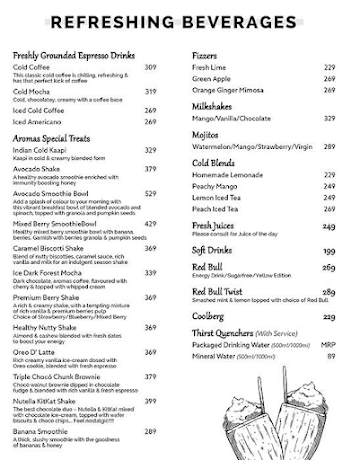 Aromas Cafe & Bistro menu 