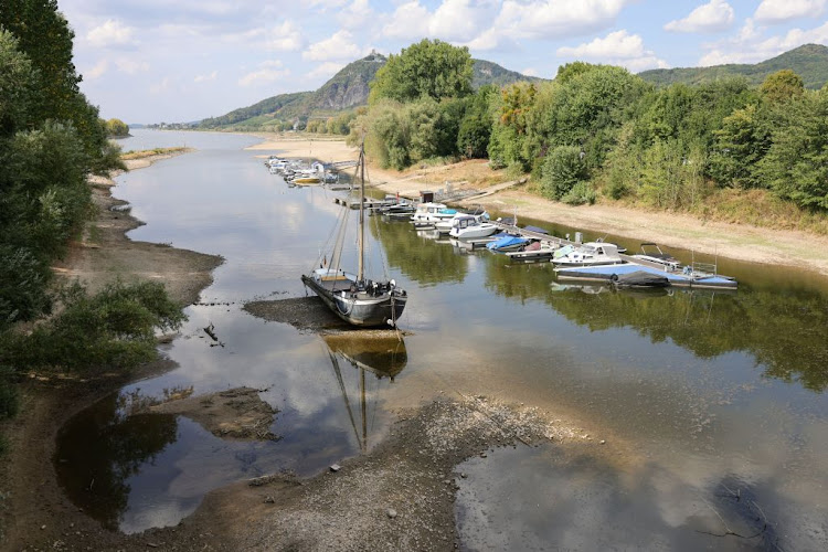 The Rhine is drying up in the face of the persistently hot and dry summer Germany is facing. Picture: ANDREAS RENTZ/GETTY IMAGES