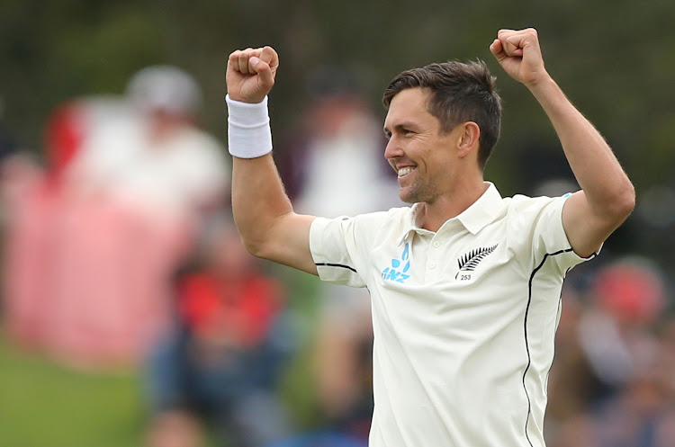 New Zealand's Trent Boult celebrates the wicket of India's Rishabh Pant in a past match.