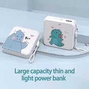 Pin Sạc Dự Phòng Mini 10000Mah Họa Tiết Hoạt Hình Siêu Nhẹ