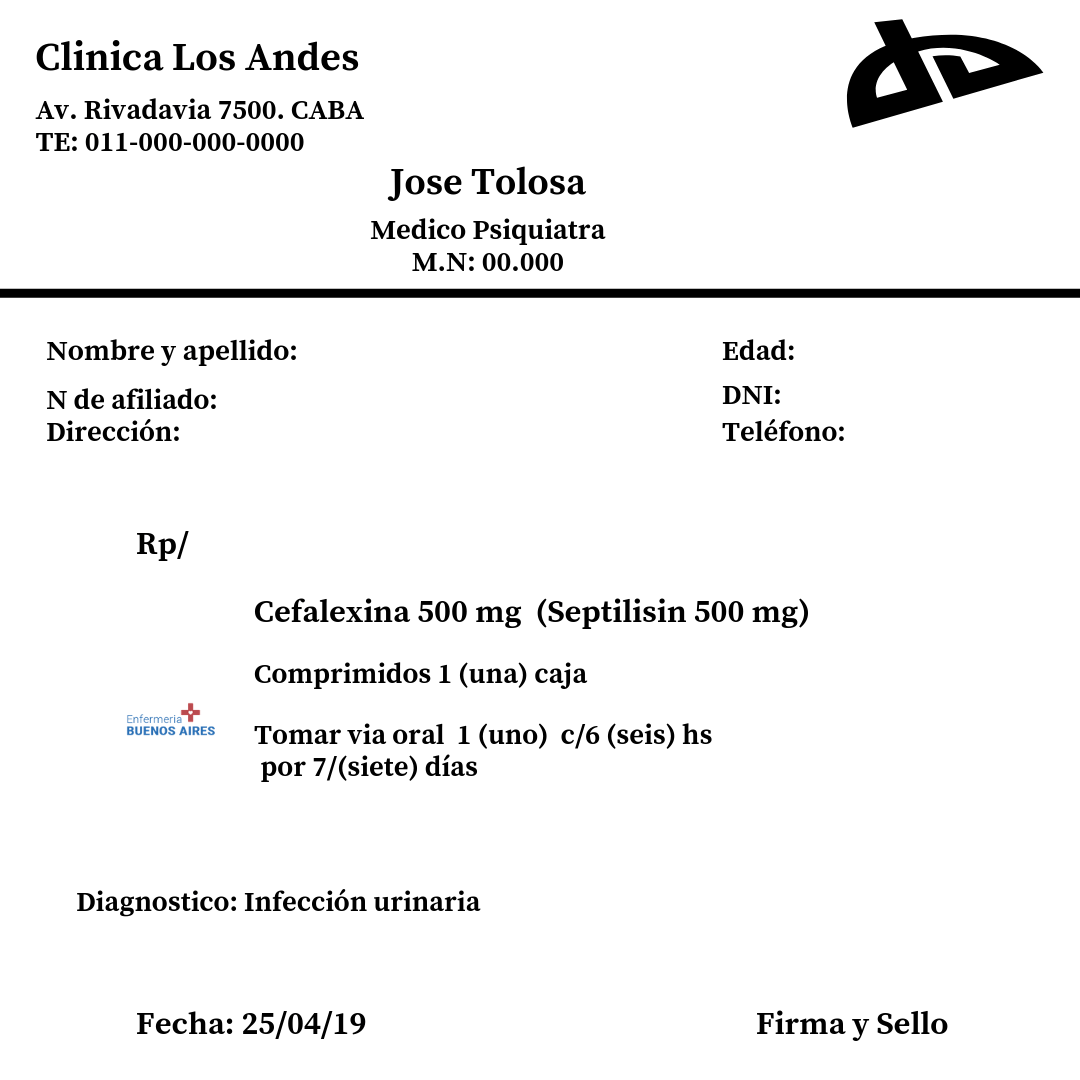 receta odontologica