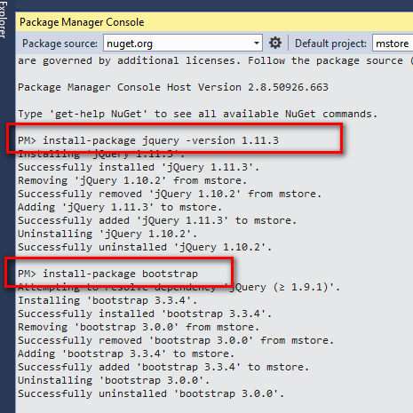 package manager console