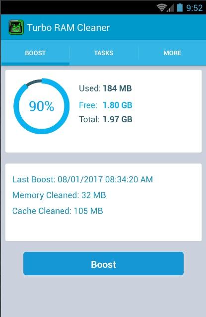 Turbo RAM Cleaner Screen 2