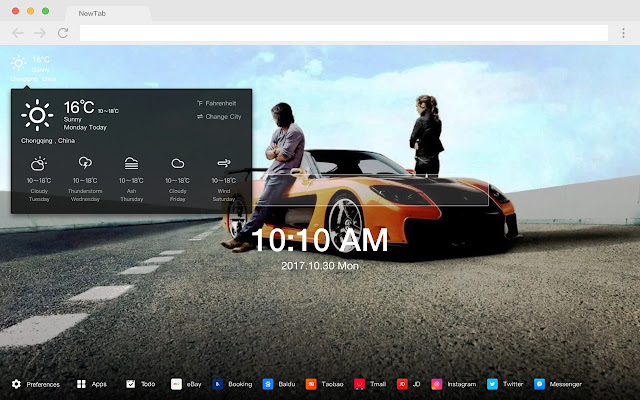 Fast and Furious Pop movie HD New tab Theme