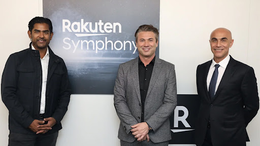 Amith Maharaj, MTN group executive for network planning and design; Tareq Amin, CEO of Rakuten Symphony; and Rabih Dabboussi, chief revenue officer of Rakuten Symphony.