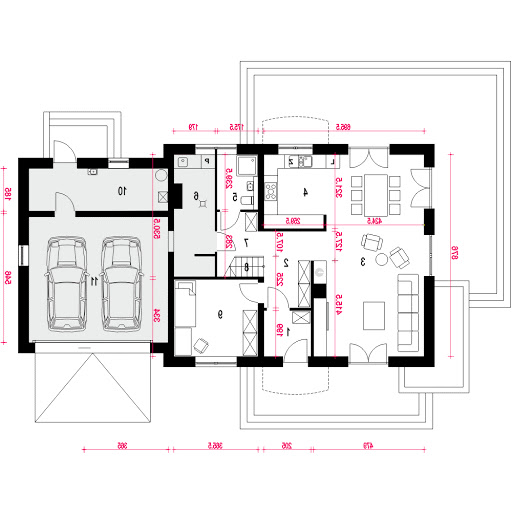 Dom Dla Ciebie 10 z garażem 2-st. A1 - Rzut parteru