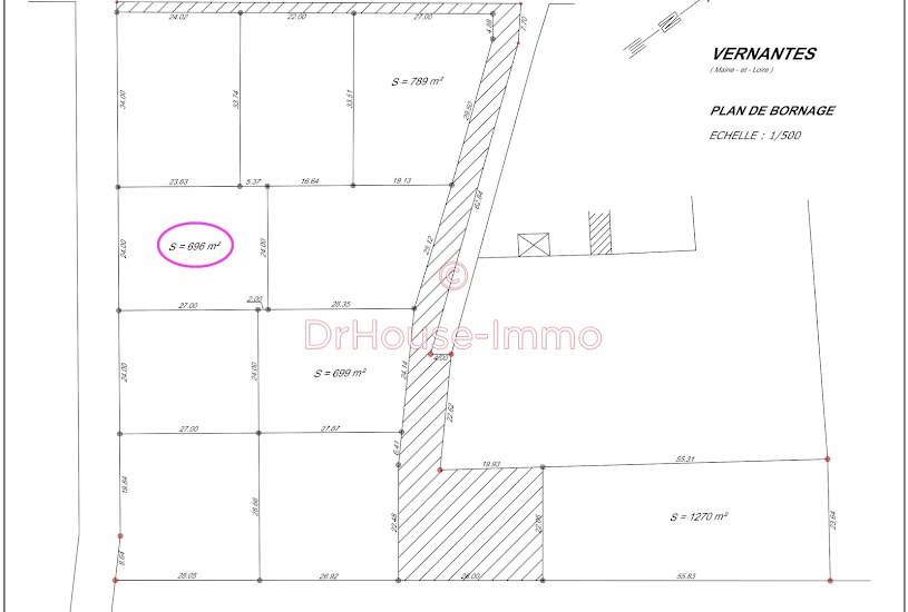  Vente Terrain agricole - 696m² à Vernantes (49390) 