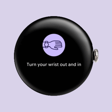 Wrist turn tutorial for Pixel Watch