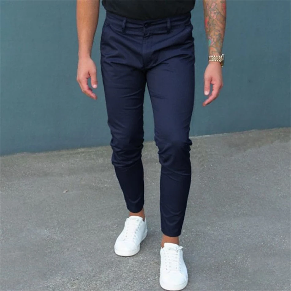 Europese en Amerikaanse Slim Fit Broek met Rits, Nauwe Zakken, Aansluitende Pasvorm, Comfortabel en Stijlvol, Perfect voor een Moderne Uitstraling en Dagelijks Gebruik.