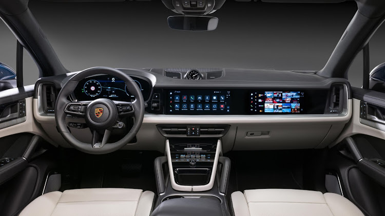 The new Cayenne features the Porsche Driver Experience cockpit. The 10.9-inch passenger display is an appealing option.