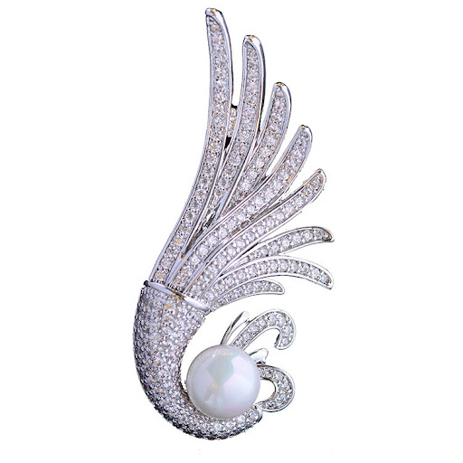Title 3, Ladies Exquisite Phoenix Tail Pearl Brooch Acc...