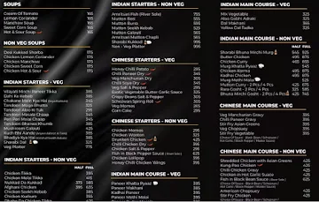 Sharabi Kukkad menu 