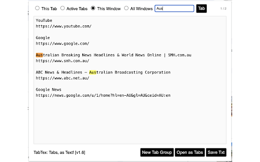 TabTex: Tabs, as Text! screenshot 2