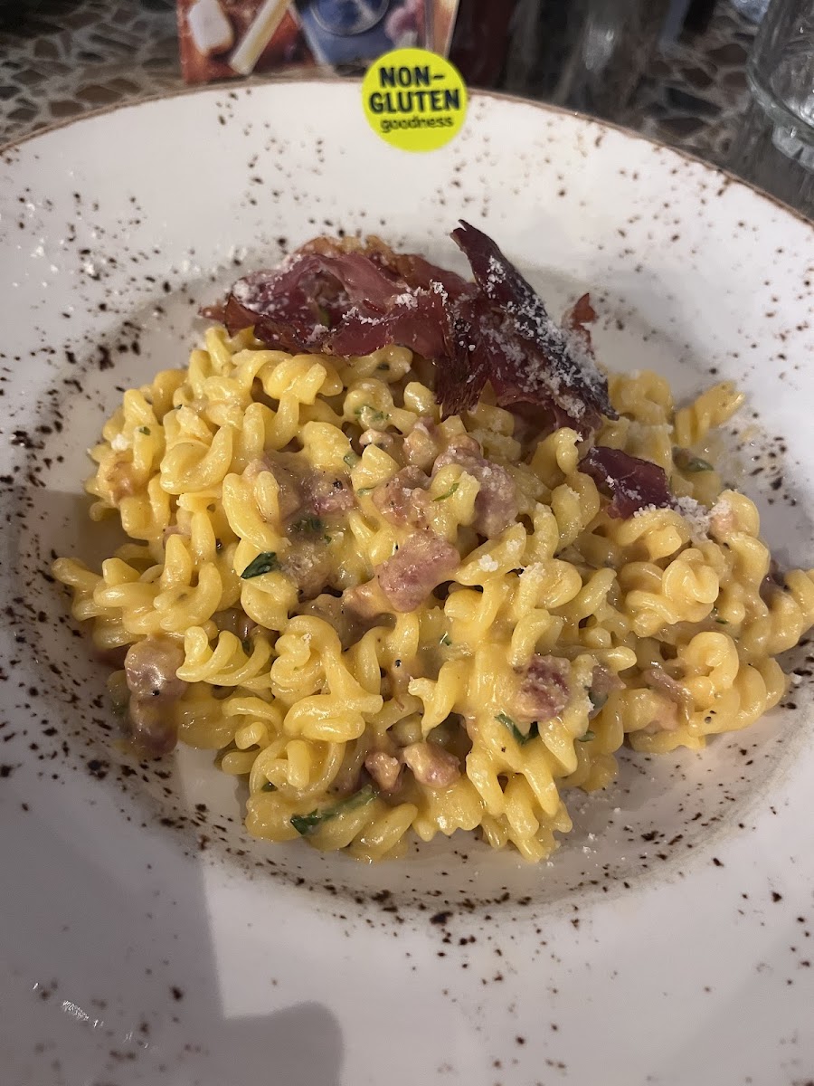 Pancetta and chorizo carbonara