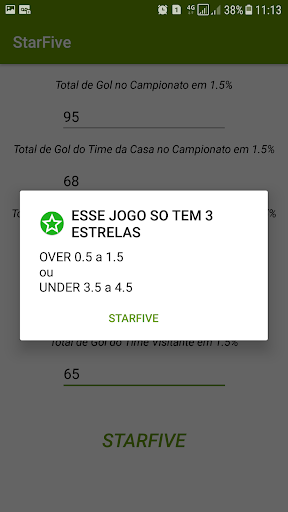 StarFive Over 0.5 , 1.5, 2.5...