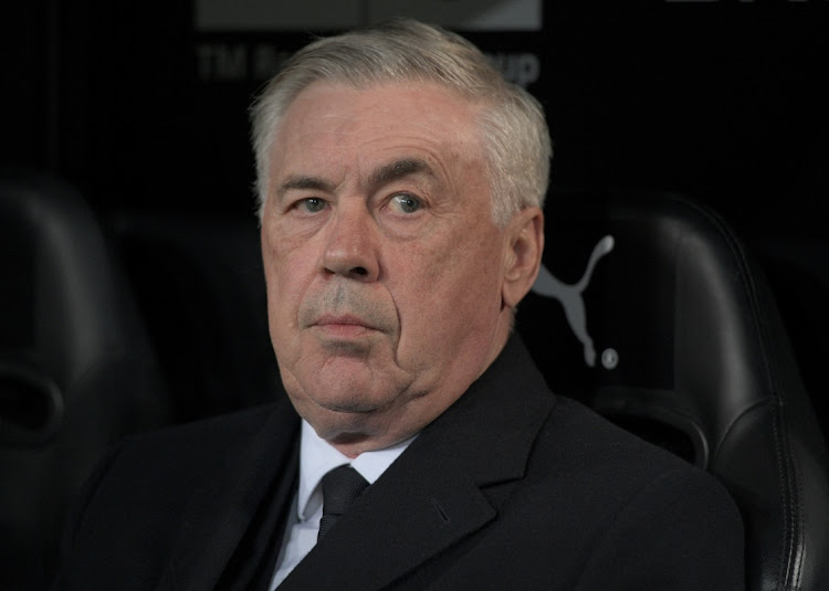 Real Madrid coach Carlo Ancelotti. Picture: PABLO MORANO/REUTERS