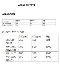 Afzal Sweets Corner menu 4