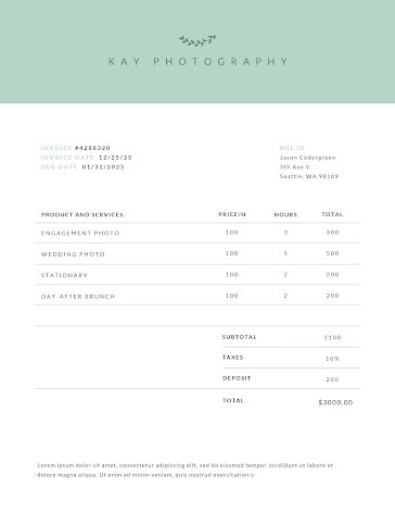 Kay Photo - Freelance Invoice template