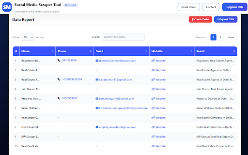 Social Media Scraper Tool – Extract Public Data & Leads Preview 2