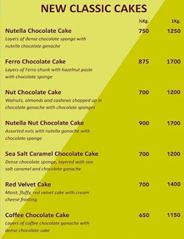 The Cake Company menu 