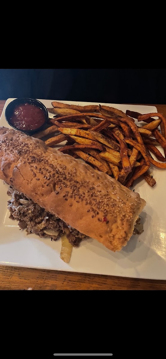 GF cheesesteak! Soooo good! Fries were aso delicious!