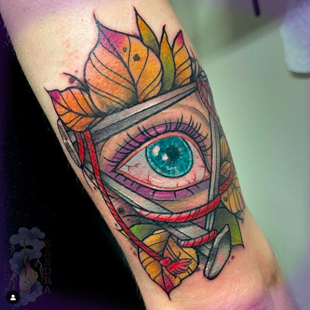 Colorful Eye Wrapped Tattoo