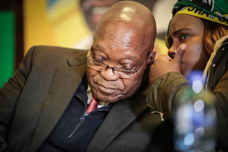 Former president Jacob Zuma with his daughter Thuthukile Zuma, who is a member of the ANC Greater Joburg regional executive committee. File photo.