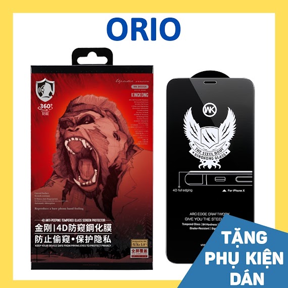 Kính Cường Lực Iphone Chống Nhìn Trộm Kingkong 6/6S/6Plus/6Splus/7/8/7Plus/8Plus/X/Xs/Xsmax/11/12/13/14/Pro/Promax Orio